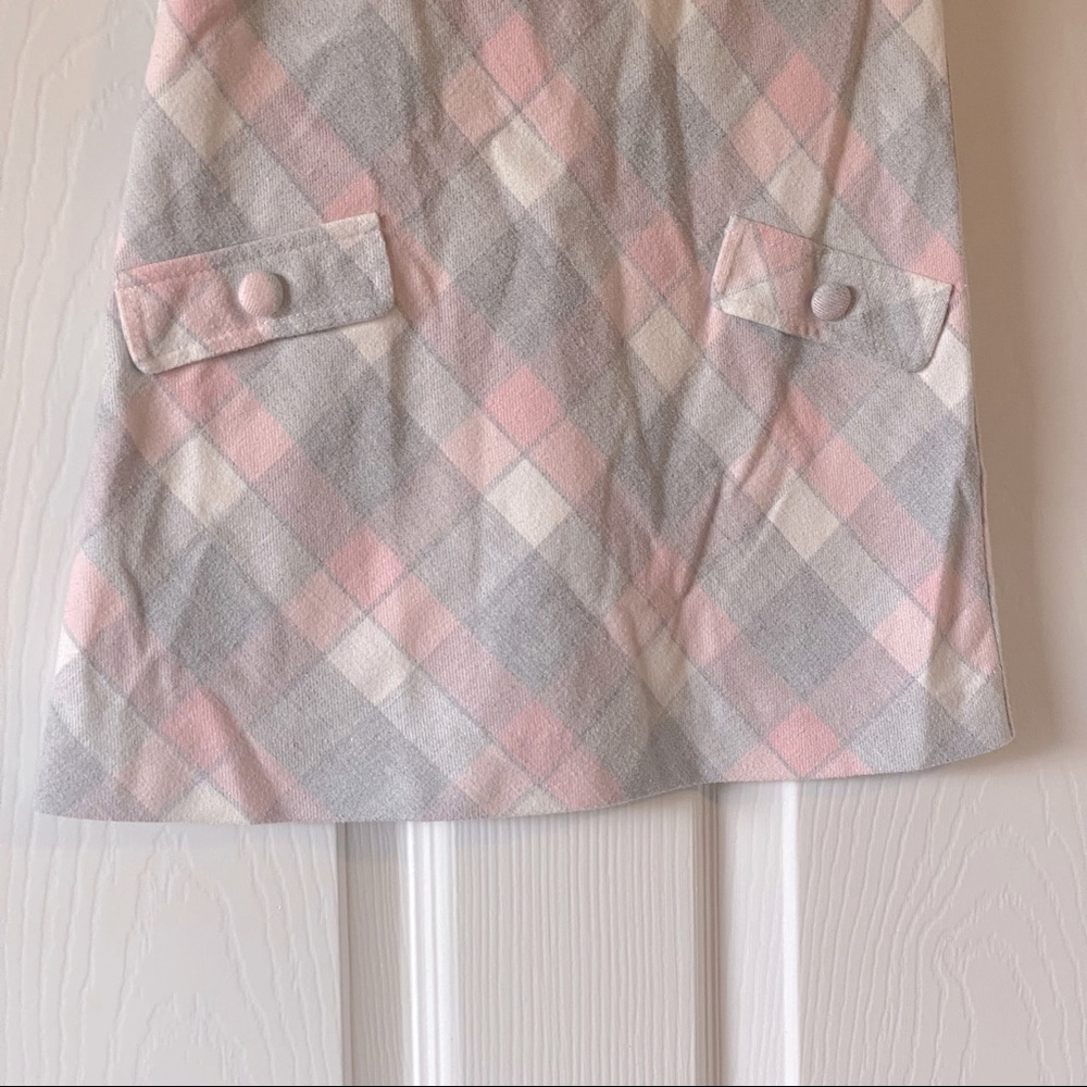 Ana Vini toddler girls pink & gray school girl style dress w/faux pockets - Picture 2 of 8